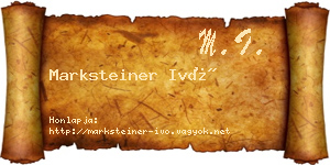 Marksteiner Ivó névjegykártya